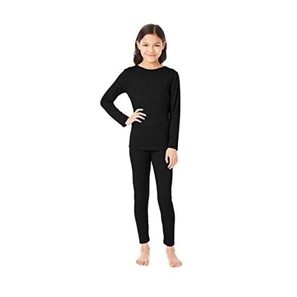 32 DEGREES Kid's Heat Base Layer Long Sleeve Crew Neck Top Small S 6 / 7 Black